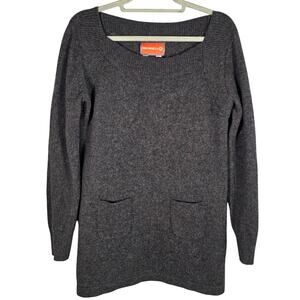Merrell Merino Wool Sweater Dress M Gray Bubble Sleeve K5381